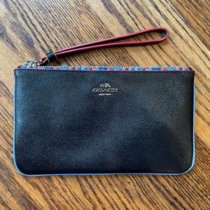 Coach Black Leather Wristlet